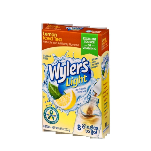 Wylers Light Lemon Iced Tea Drink Mix, 0.47 Ounce, 12 Per Case